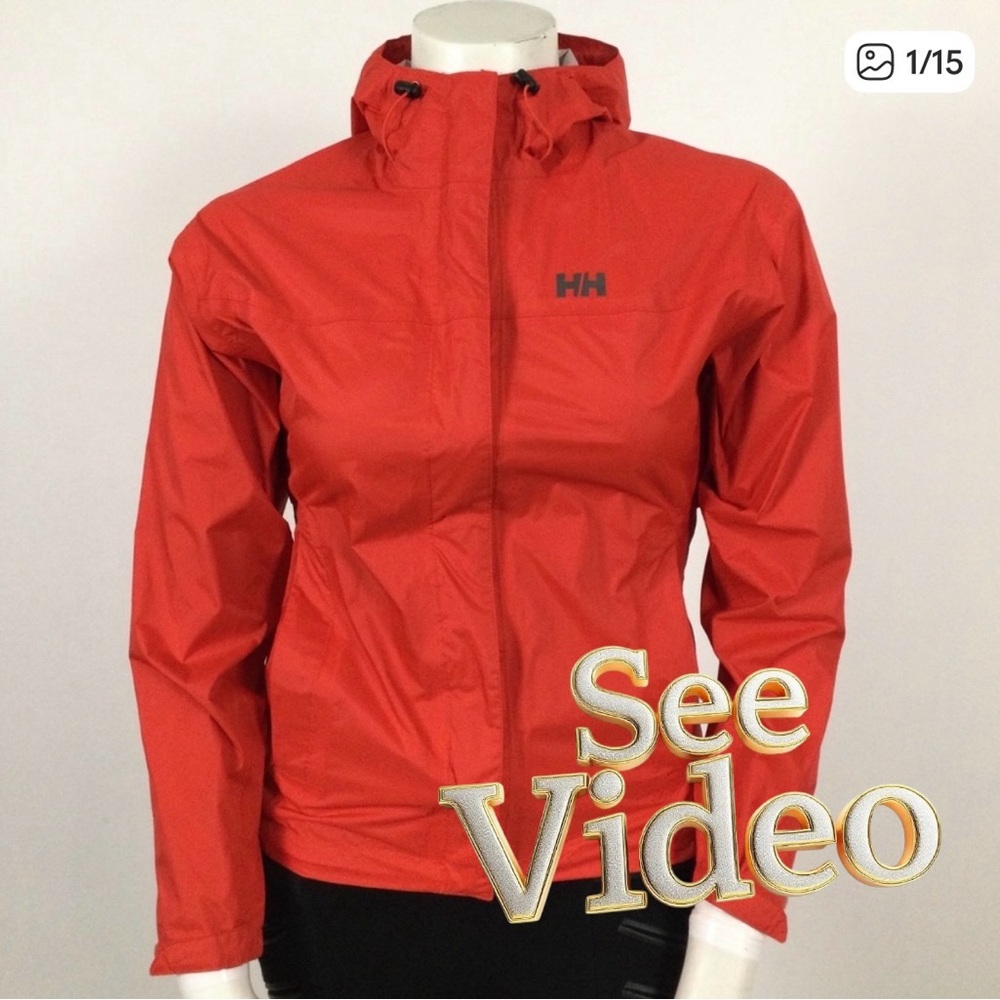 👛(ANY 2/$25) HELLY HANSEN Lightweight Polyamide Hooded RainwearJacket Medium
